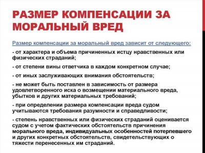 Понятие компенсации морального вреда