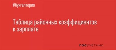 Глобальные факторы, влияющие на присвоение районного коэффициента