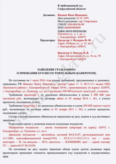 Банкротство должника, отсутствующего в настоящее время